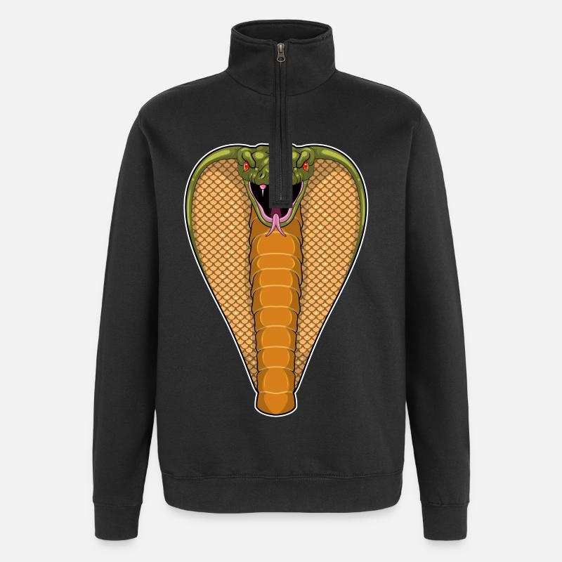 Cobra Snake - Quarter-Zip Sweatshirt - black