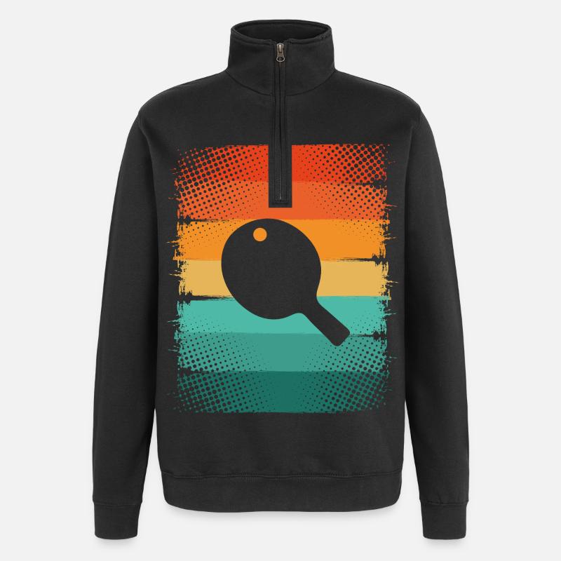 Tischtennisschläger - Quarter-Zip-Sweatshirt - Schwarz