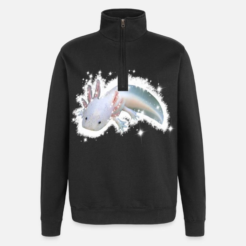 weißes Axolotl - Quarter-Zip-Sweatshirt - Schwarz