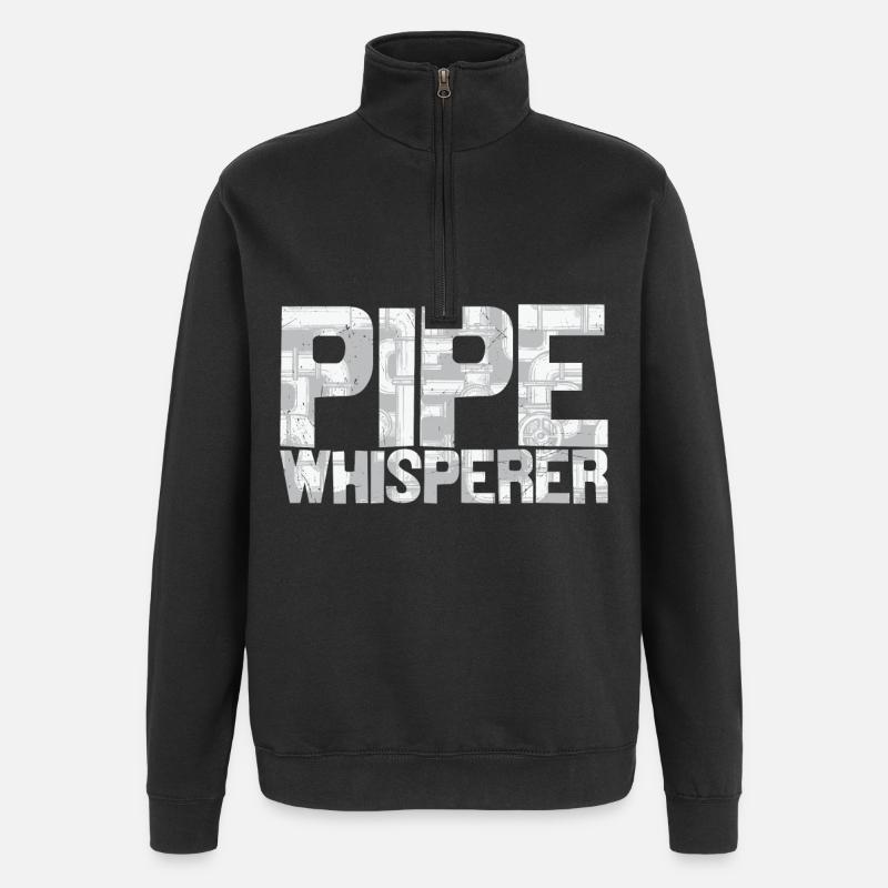 Plombier Design Pipe Whisperer - Sweat à zip 1/4 - noir