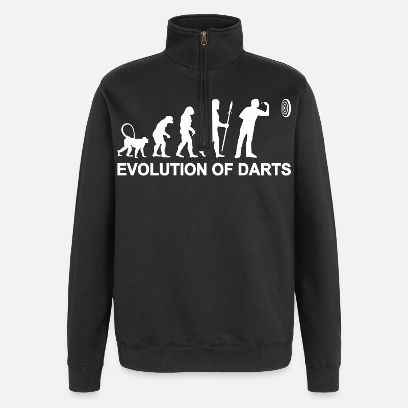 Évolution des fléchettes - Sweat à zip 1/4 - noir