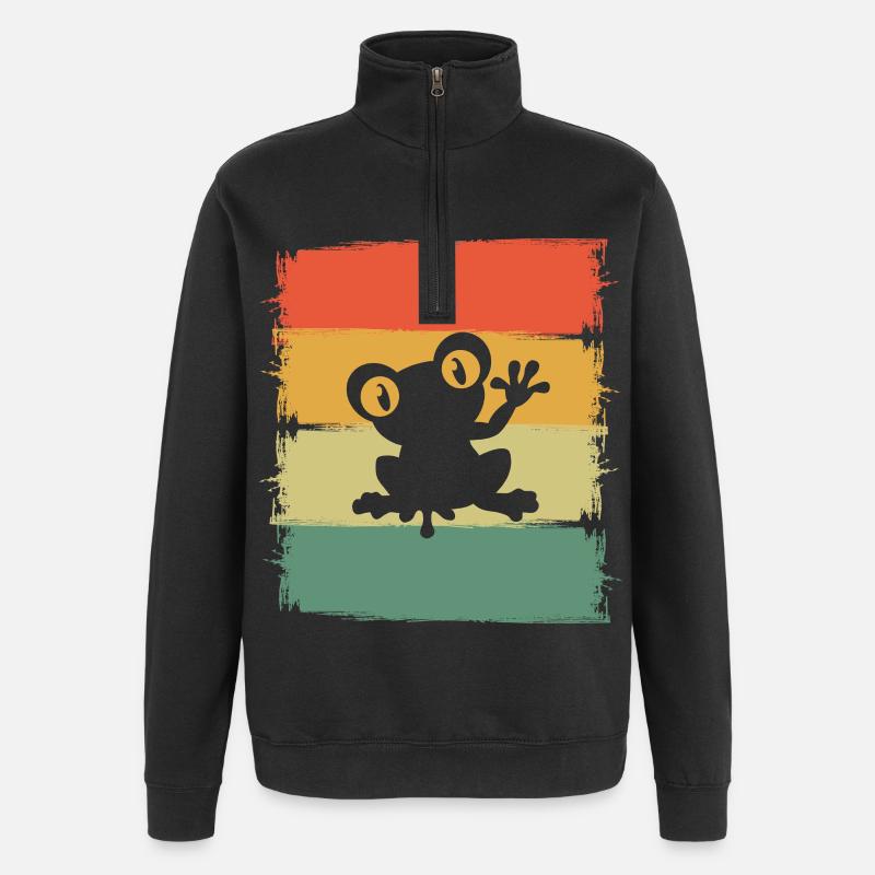 Frosch - Quarter-Zip-Sweatshirt - Schwarz