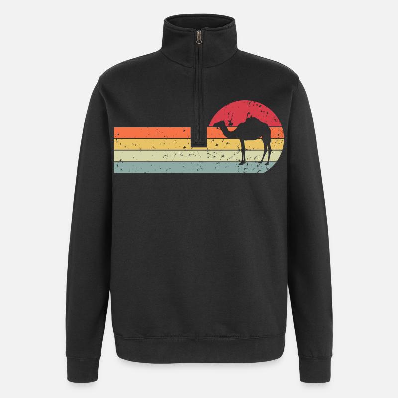 Camel - Quarter-Zip Sweatshirt - black