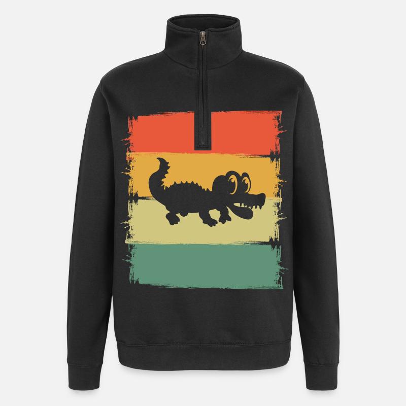 Aligator Crocodile - Sweat à zip 1/4 - noir