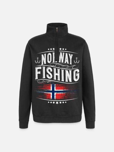 Norway Fishing Angler - Quarter-Zip Sweatshirt - black