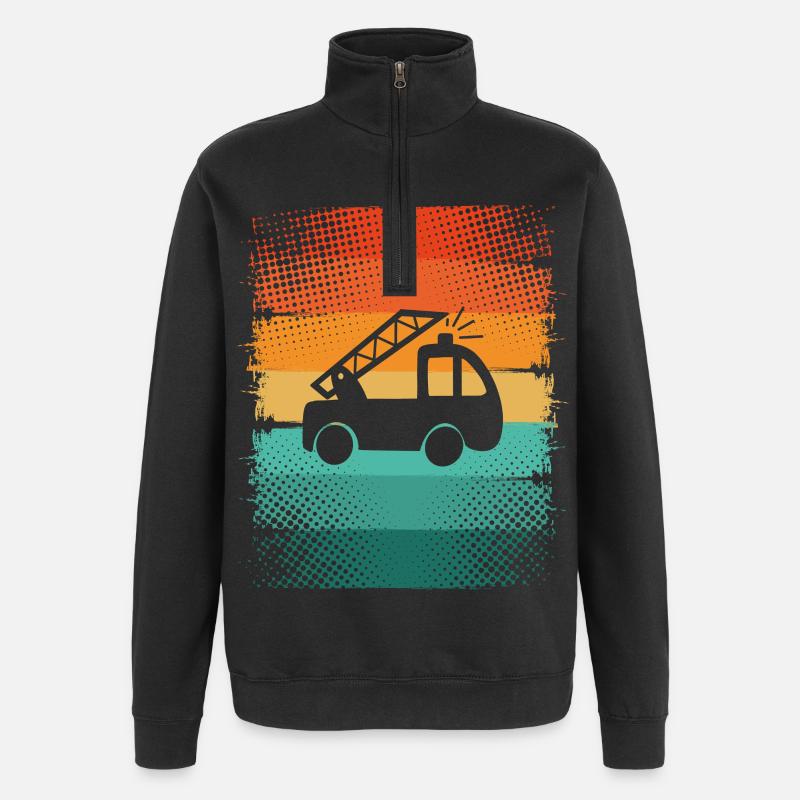 Pompiers - Sweat à zip 1/4 - noir