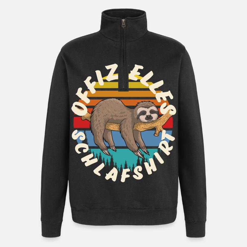 Faultier - Quarter-Zip-Sweatshirt - Schwarz
