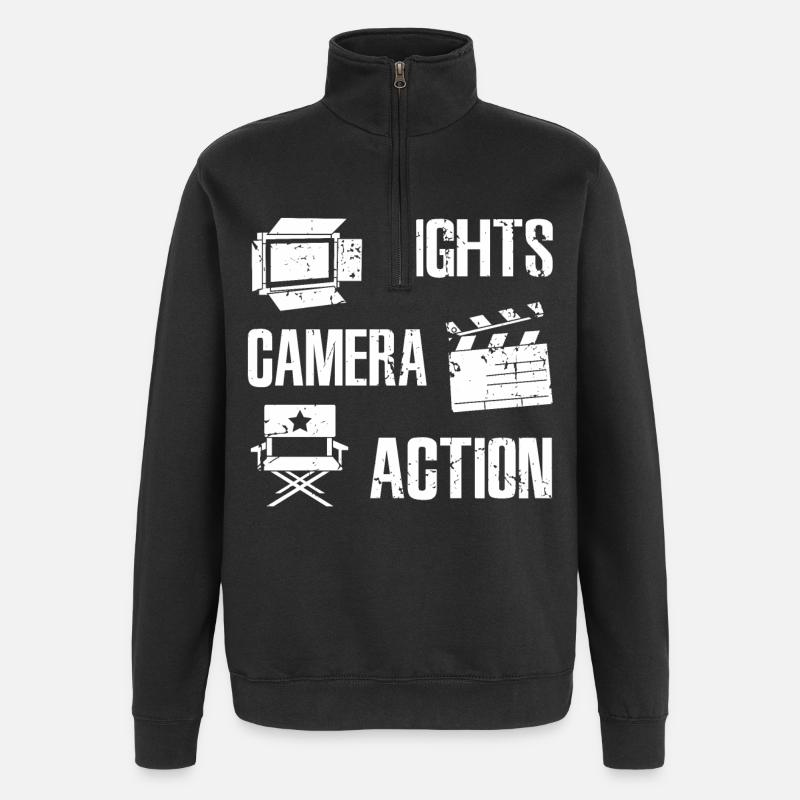 Cinéaste - Sweat à zip 1/4 - noir