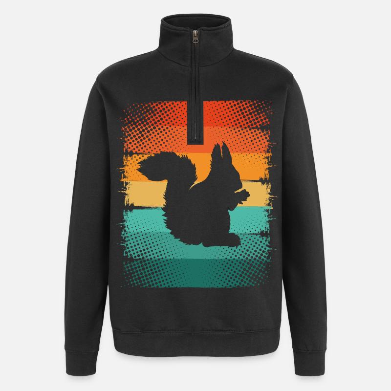 Squirrel - Quarter-Zip Sweatshirt - black