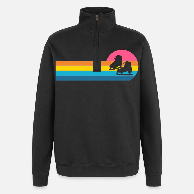 Schlittschuh - Quarter-Zip-Sweatshirt - Schwarz
