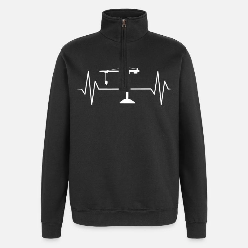 Kran - Quarter-Zip-Sweatshirt - Schwarz