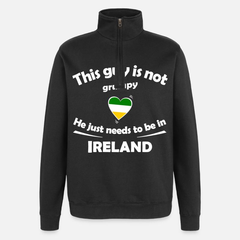 Holidays in Ireland - Quarter-Zip Sweatshirt - black