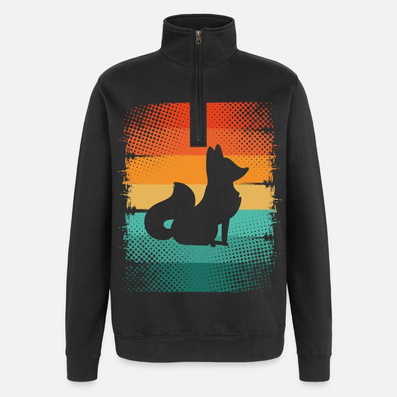 Renard - Sweat à zip 1/4 - noir