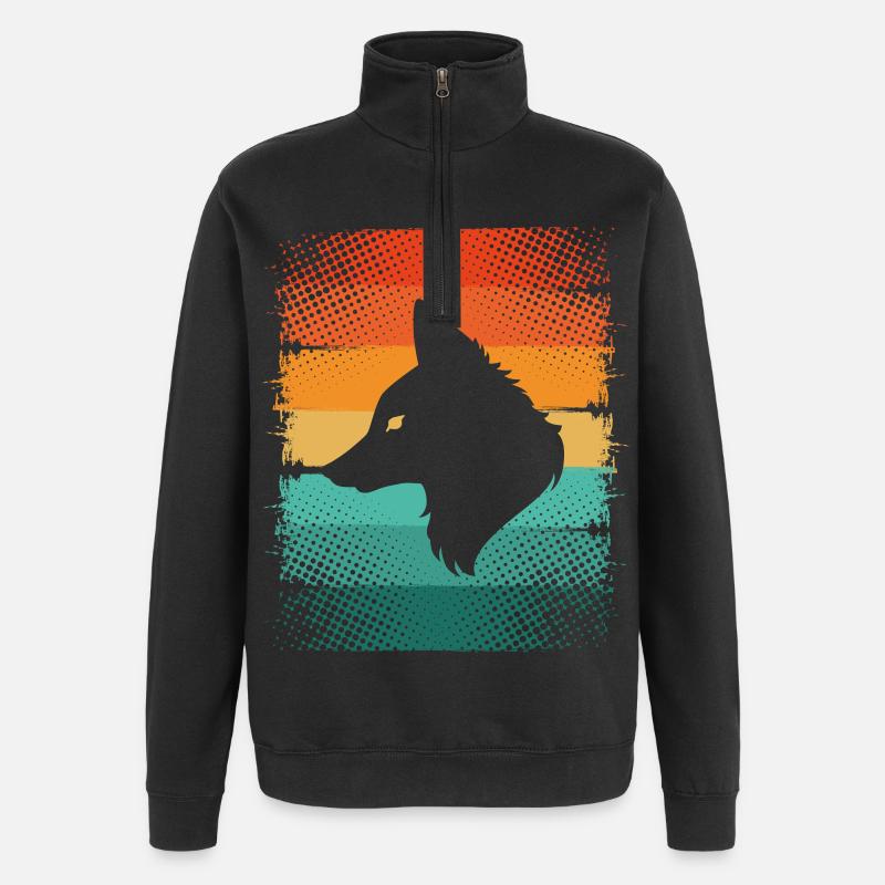 Fuchs - Quarter-Zip-Sweatshirt - Schwarz