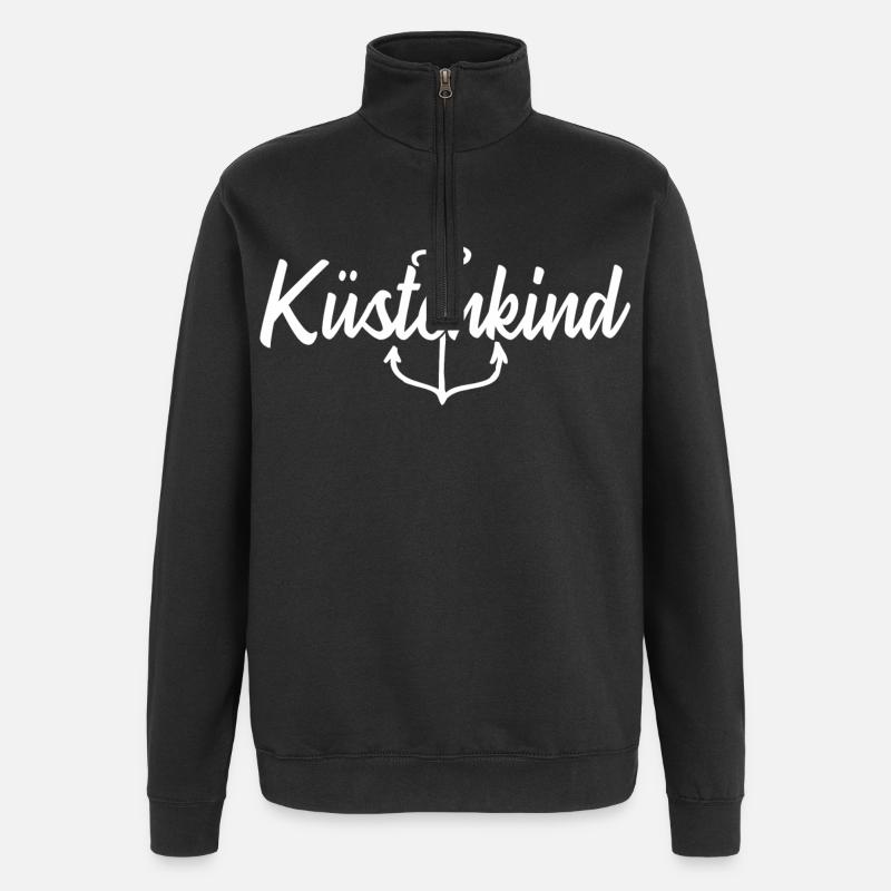 Küstenkind - Quarter-Zip-Sweatshirt - Schwarz