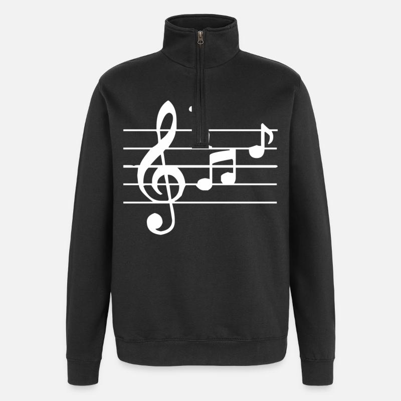 Flute Wind Instruments - Quarter-Zip Sweatshirt - black