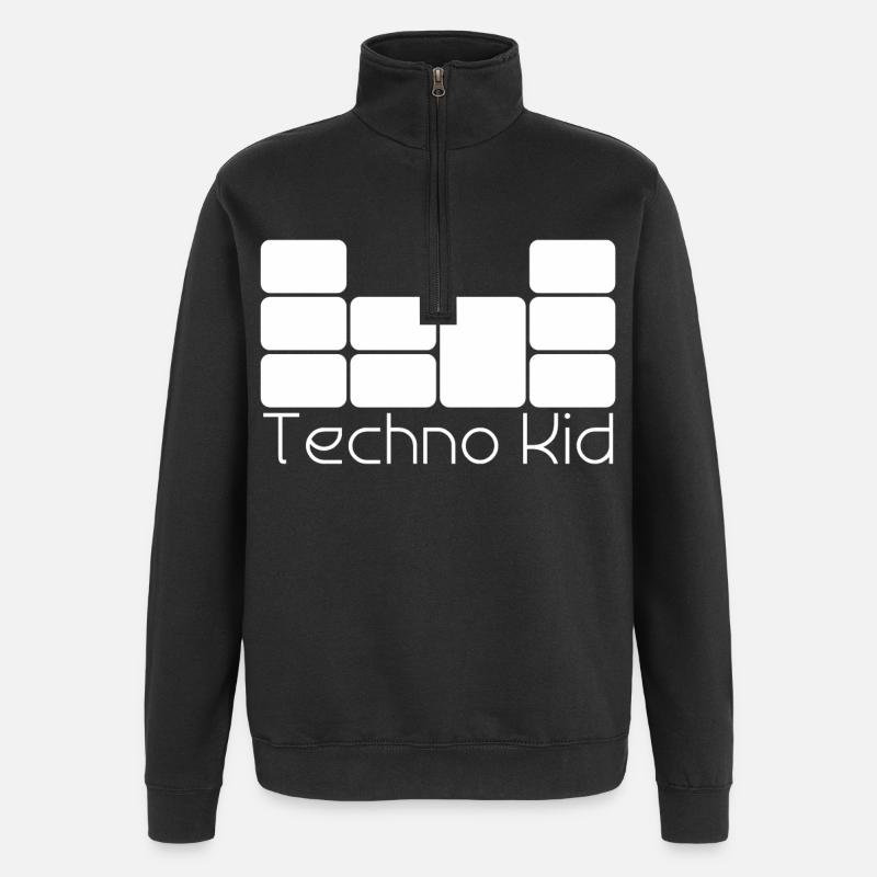 Techno Kid - Sweat à zip 1/4 - noir