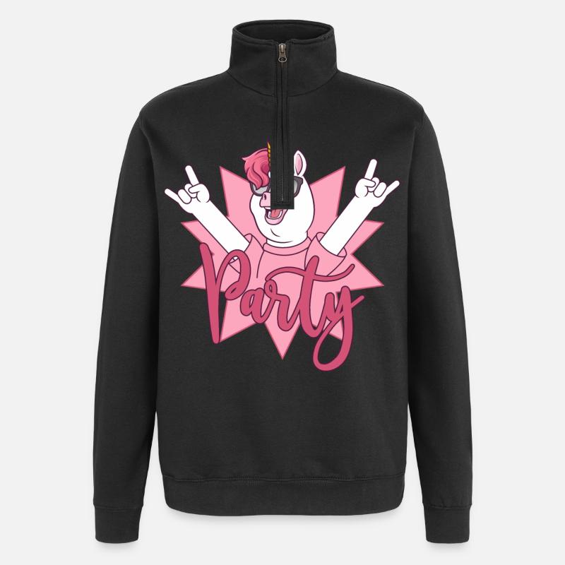 Party Unicorn - Quarter-Zip Sweatshirt - black