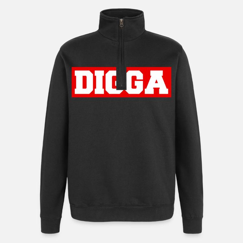 Digga - Quarter-Zip-Sweatshirt - Schwarz