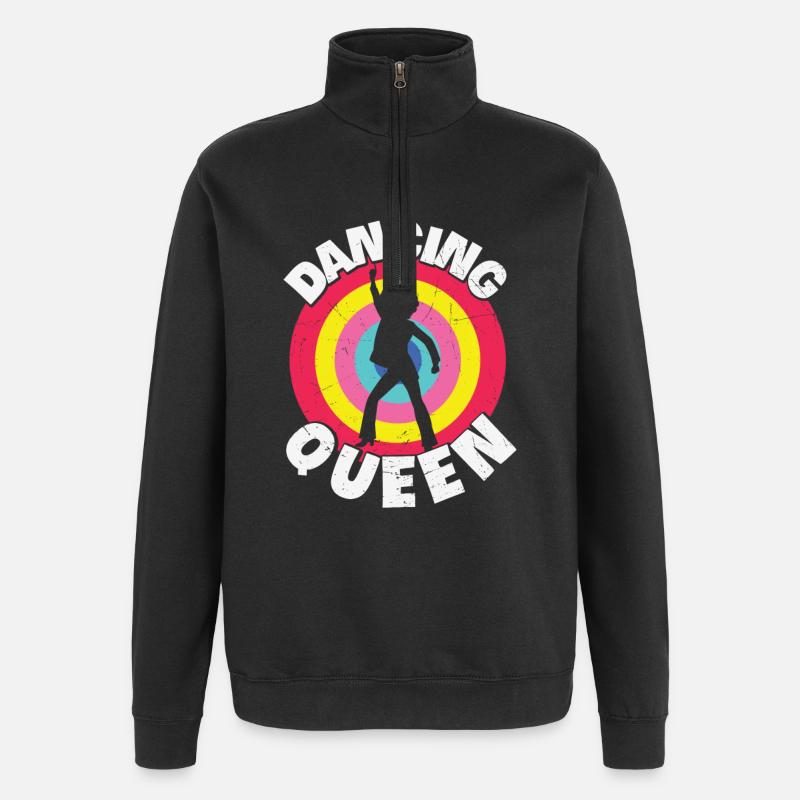 Dancing Queen Roller Disco Outfit 70er - Quarter-Zip-Sweatshirt - Schwarz