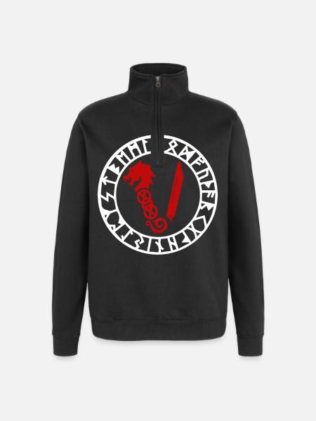 Symbol Der Wikinger - Quarter-Zip-Sweatshirt - Schwarz