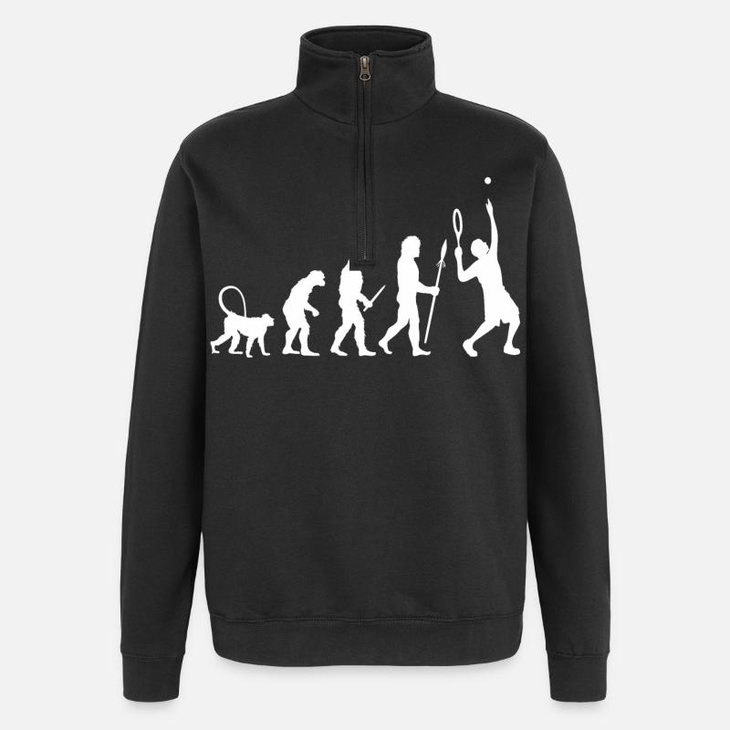 Évolution du tennis - Sweat à zip 1/4 - noir