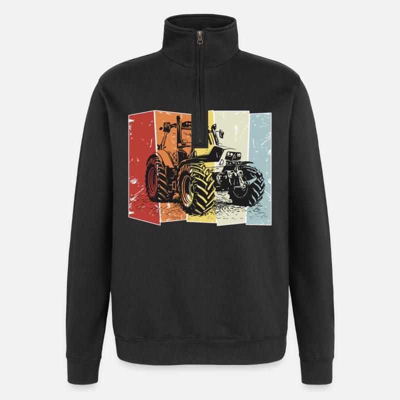 Tracteur Deutz rétro - Sweat à zip 1/4 - noir