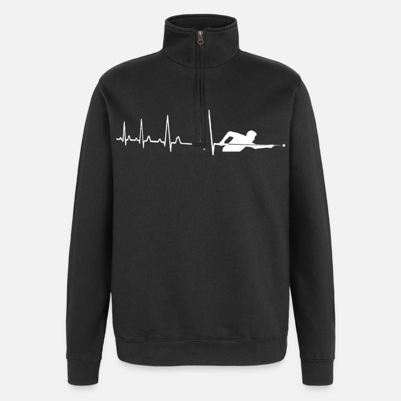 Herzschlag Billard Billard Herzschlag - Quarter-Zip-Sweatshirt - Schwarz