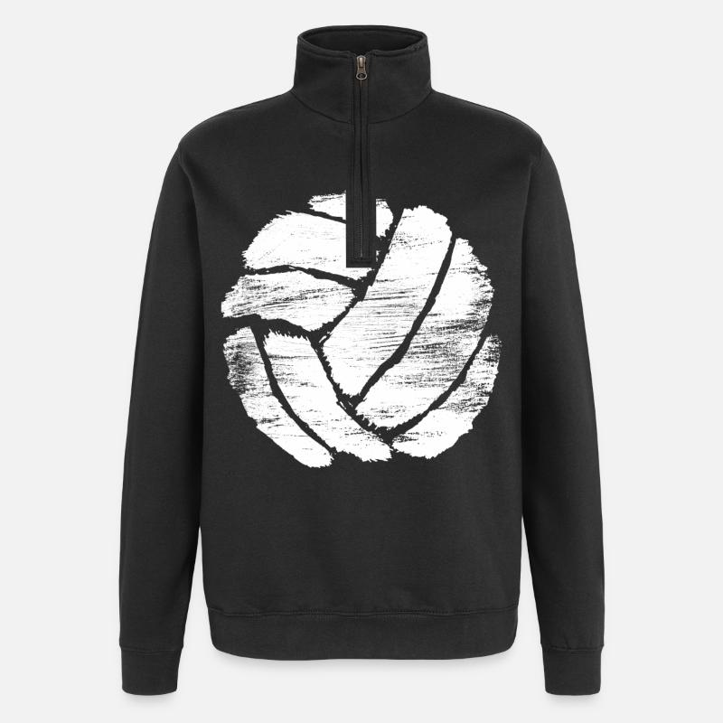 Volleyball Zeichnung - Quarter-Zip-Sweatshirt - Schwarz