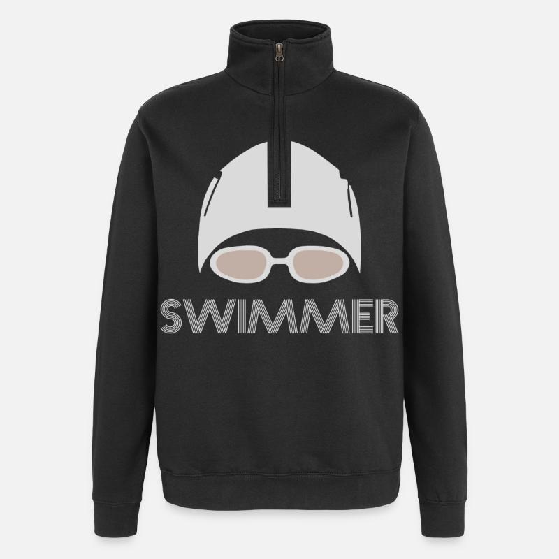 Nageur - Sweat à zip 1/4 - noir