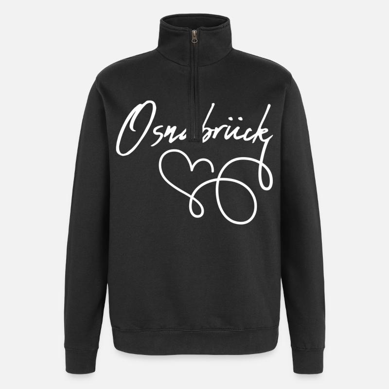 Cœur d’Osnabrück - Sweat à zip 1/4 - noir