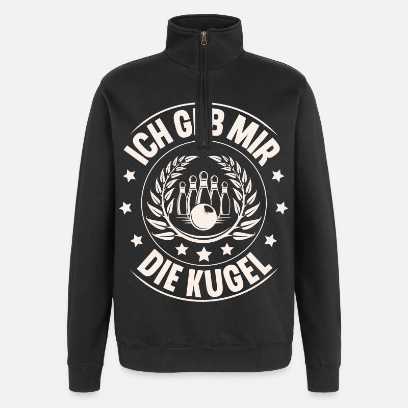 Ich Geb Mir Die Kugel - Quarter-Zip-Sweatshirt - Schwarz