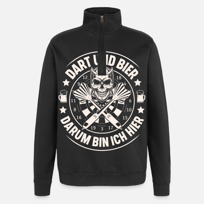 Dart Und Bier - Quarter-Zip-Sweatshirt - Schwarz