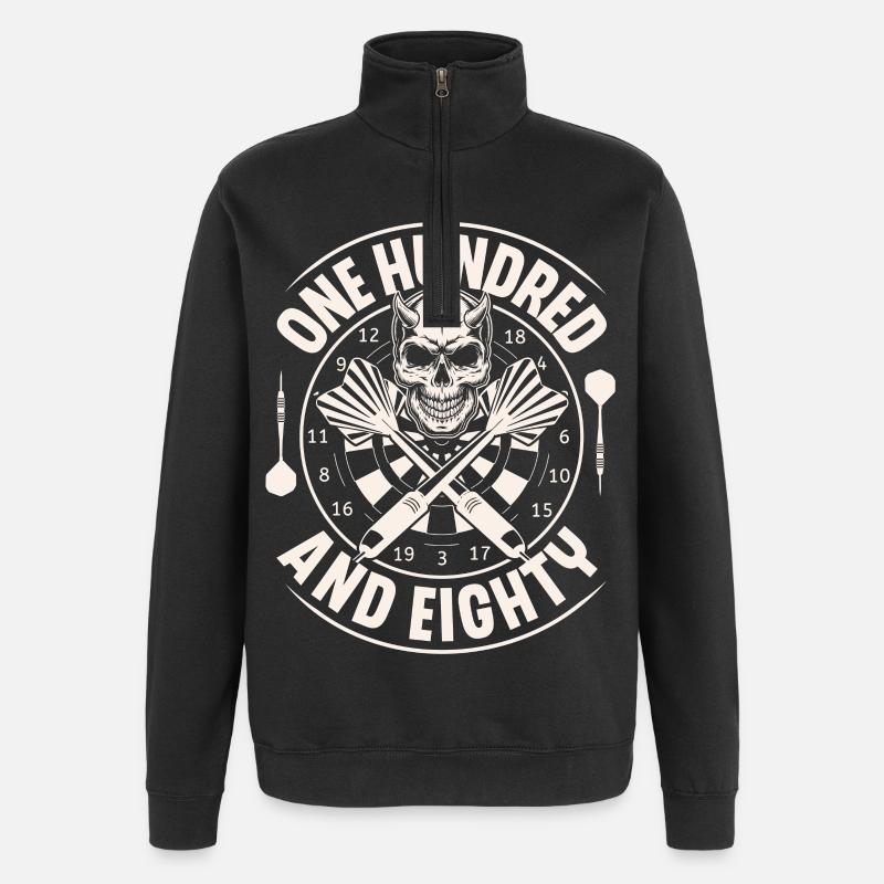 Dart Darten Darts - Quarter-Zip Sweatshirt - black