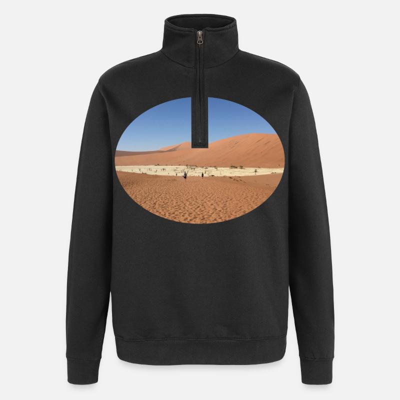 Wüsten Landschaft - Quarter-Zip-Sweatshirt - Schwarz