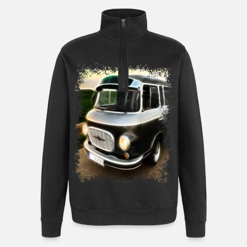 Barkas | GDR | Transporter | Ostalgia - Quarter-Zip Sweatshirt - black