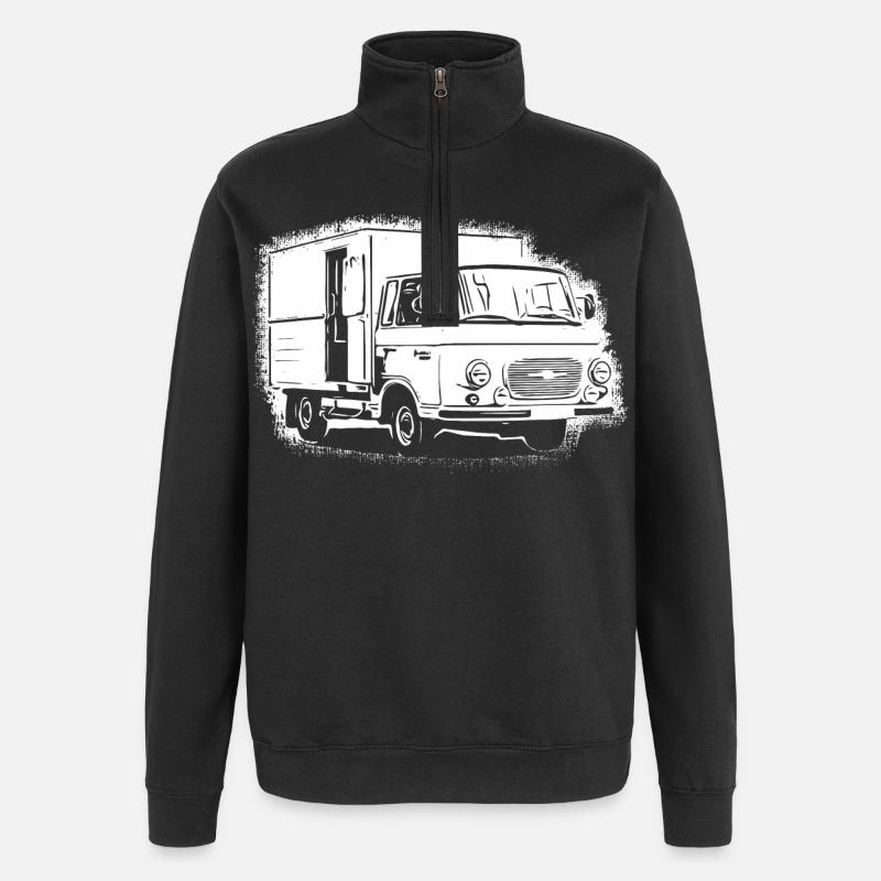 Barkas Kastenwagen - Quarter-Zip-Sweatshirt - Schwarz