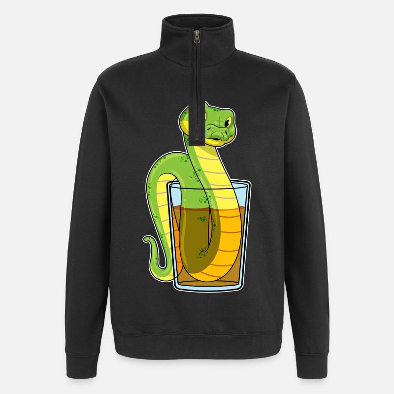 Schlange mit Saft - Quarter-Zip-Sweatshirt - Schwarz