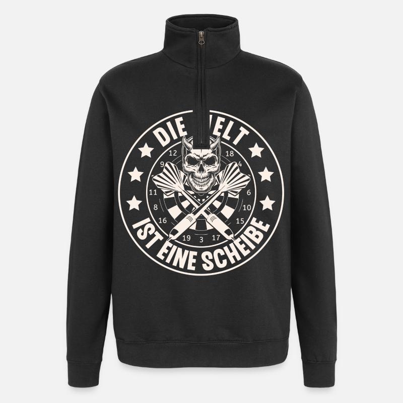 Dart Darten Darts - Quarter-Zip-Sweatshirt - Schwarz