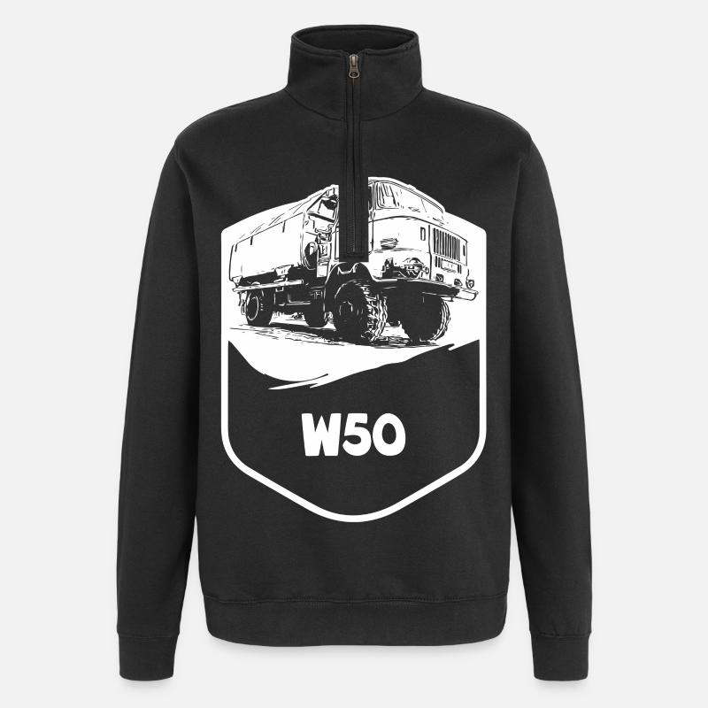 W50 | GDR | Trucks | IFA - Quarter-Zip Sweatshirt - black