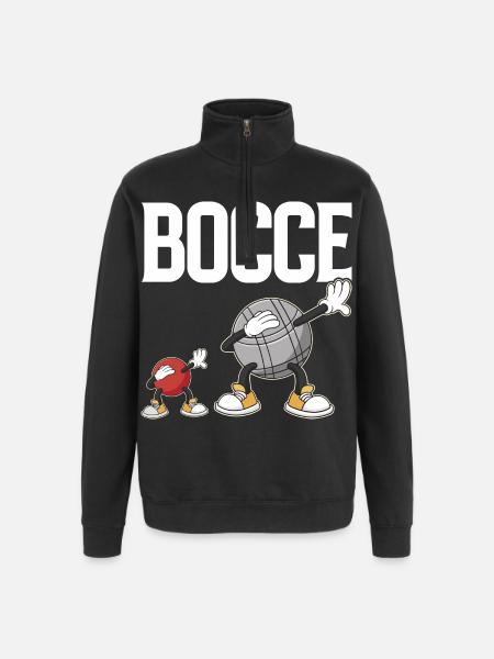 Dabbing Bocce Ball with Jack Bocci Dab Game Bocce - Quarter-Zip Sweatshirt - black