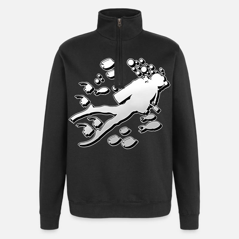 Plongeurs plongeurs - Sweat à zip 1/4 - noir