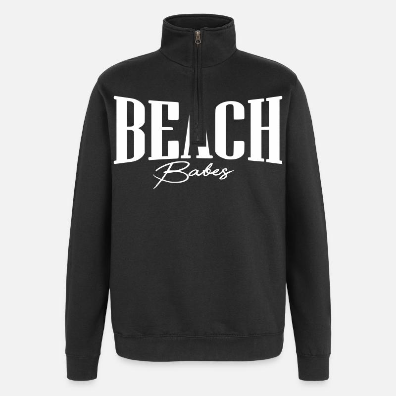 fille de plage de plage - Sweat à zip 1/4 - noir