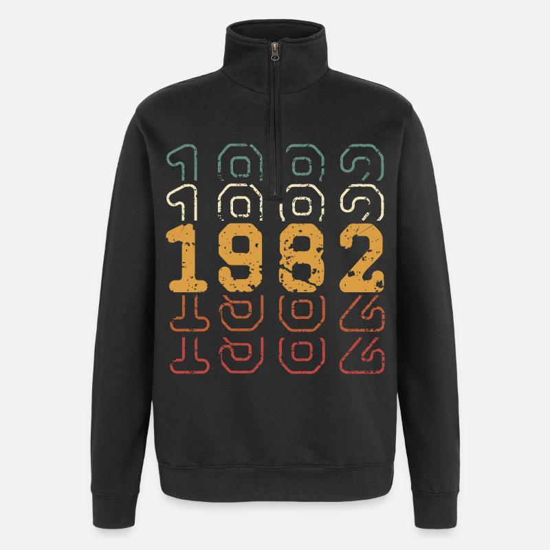 1982 - Quarter-Zip-Sweatshirt - Schwarz