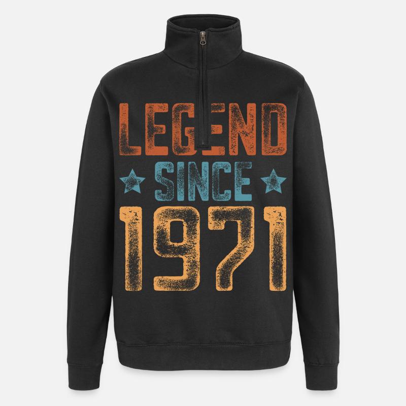 1971 Naissance Année de naissance Anniversaire - Sweat à zip 1/4 - noir