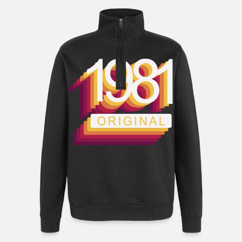Geboren 1981 - Quarter-Zip-Sweatshirt - Schwarz