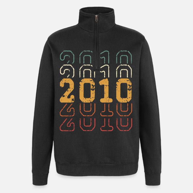 2010 - Sweat à zip 1/4 - noir