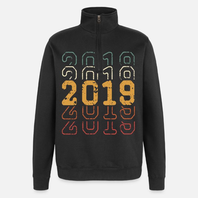 2019 - Sweat à zip 1/4 - noir