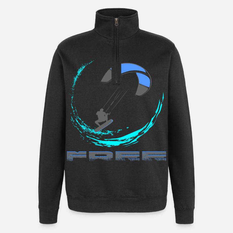 Kitesurf - Sweat à zip 1/4 - noir