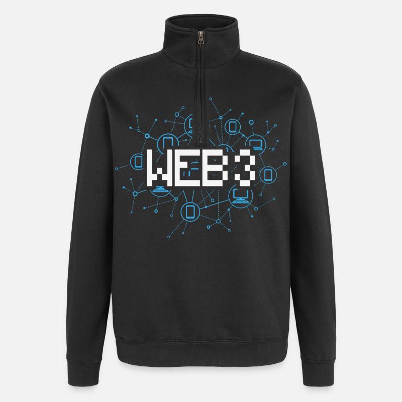 Web3 (en anglais) - Sweat à zip 1/4 - noir